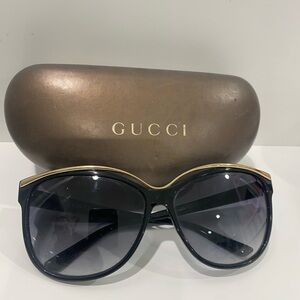 Gucci Black and Gold Sunglasses